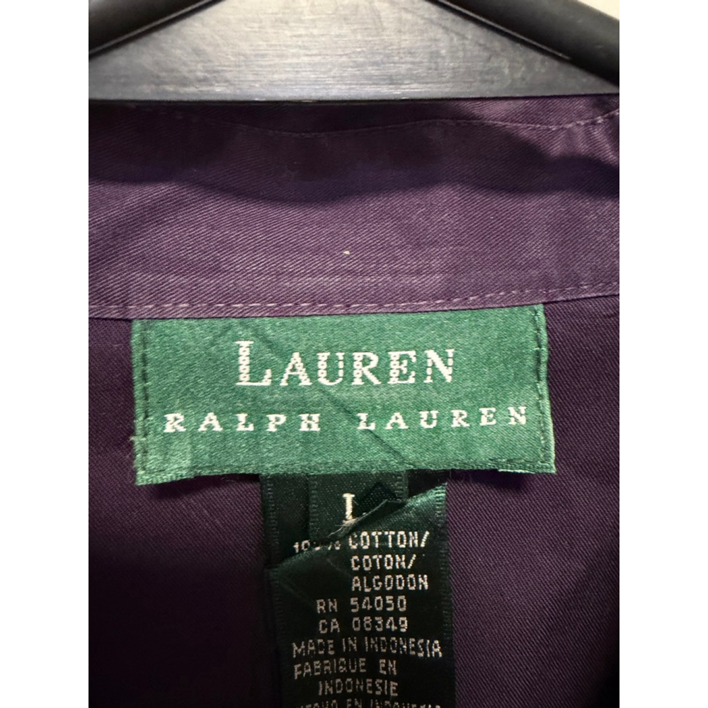 Lauren Ralph Lauren Women’s Purple Long Sleeve Button Down Shirt Large Dress Top - Picture 3 of 12